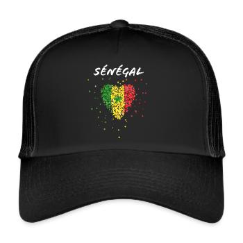 Sénégal Senegal Flag Senegal Flag Wolof - Trucker Cap - black/black - Front