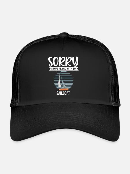 Voilier désolé j’ai des projets avec mon voilier - Casquette trucker  - noir/noir - Devant