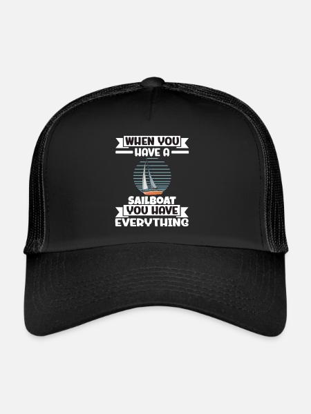 Quand vous avez un voilier, vous avez tout - Casquette trucker  - noir/noir - Devant