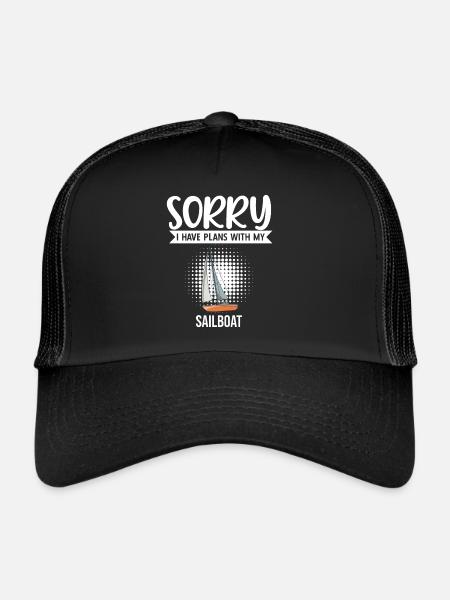 Voilier désolé j’ai des projets avec mon voilier - Casquette trucker  - noir/noir - Devant