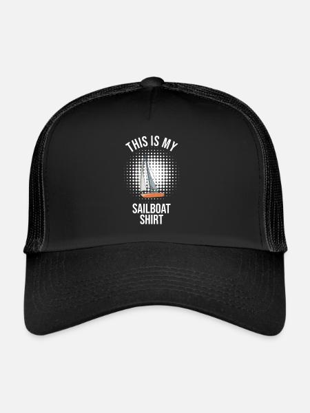 Voilier Ceci est ma chemise de voilier - Casquette trucker  - noir/noir - Devant