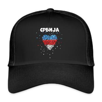 Serbia Serbian Flag Flag Serbia City Trip - Trucker Cap - black/black - Front