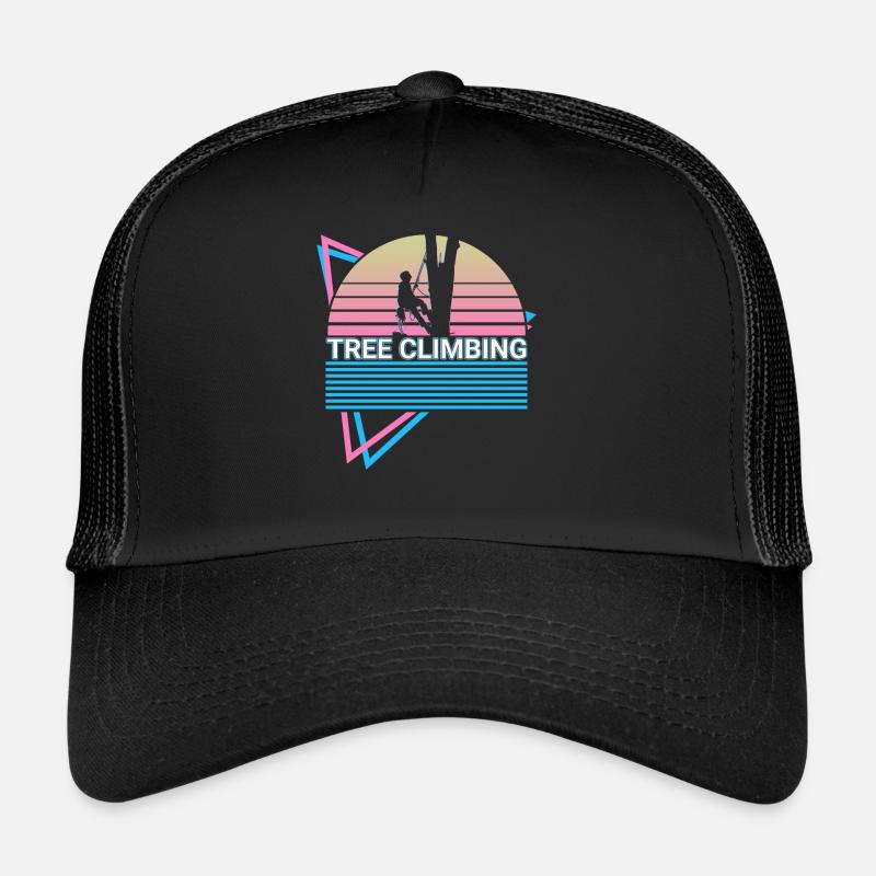 Baumklettern Baumkletterer Retro - Trucker Cap - Schwarz/Schwarz