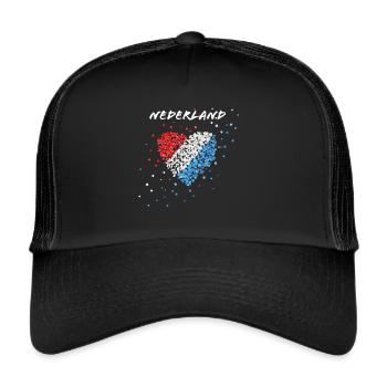 Pays-Bas Pays-Bas Drapeau néerlandais - Casquette trucker  - noir/noir - Devant