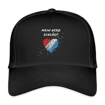 Pays-Bas battement de cœur Orange DutchHolland - Casquette trucker  - noir/noir - Devant
