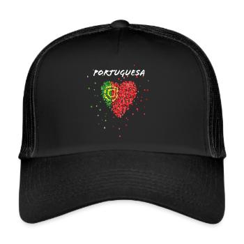 Portugal Portuguesa Portugal drapeau Portugal drapeau - Casquette trucker  - noir/noir - Devant