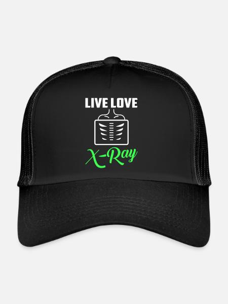 Live Love X-Ray X-Ray Rad Tech Radiologie - Casquette trucker  - noir/noir - Devant