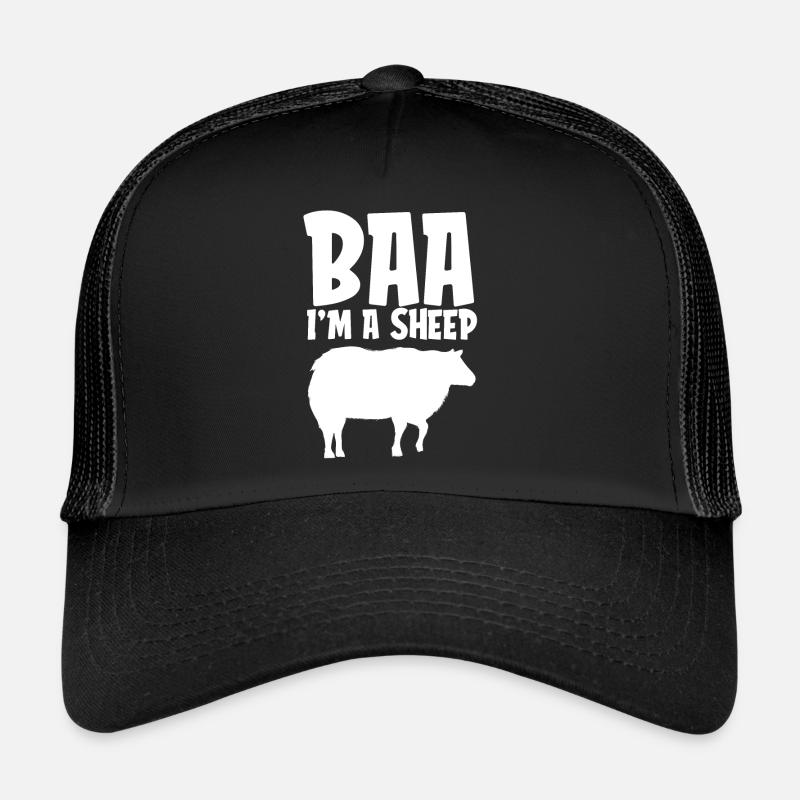 Baa I'm A Sheep Funny Lazy Halloween Costume Trucker Cap