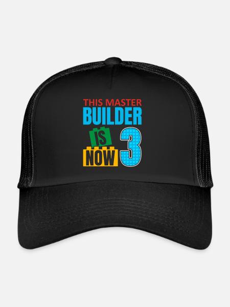 Ce constructeur est maintenant 3, blocs de jouets 3. - Casquette trucker  - noir/noir - Devant