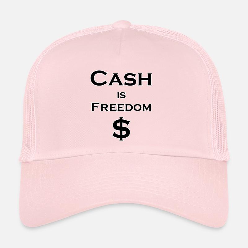 L’argent comptant est FREEDOM $ - noir avec bordure blanche Casquette trucker 