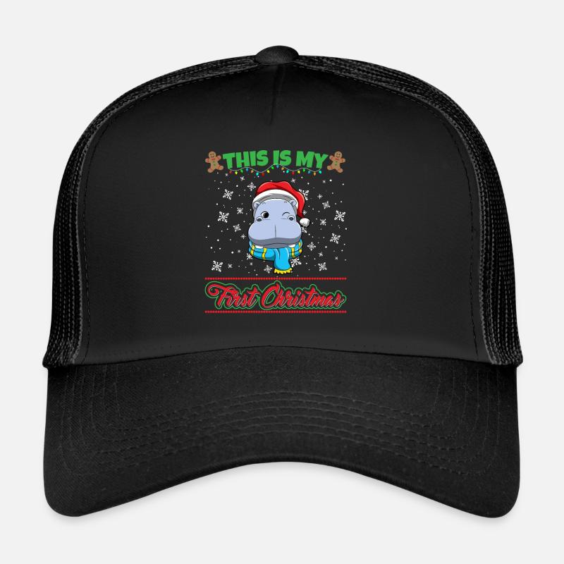 This Is My First Christmas Toddler One Year X-Mas Trucker Cap