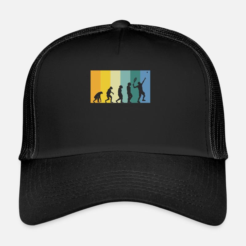 Evolution Tennis - Tennis player vintage colors Trucker Cap