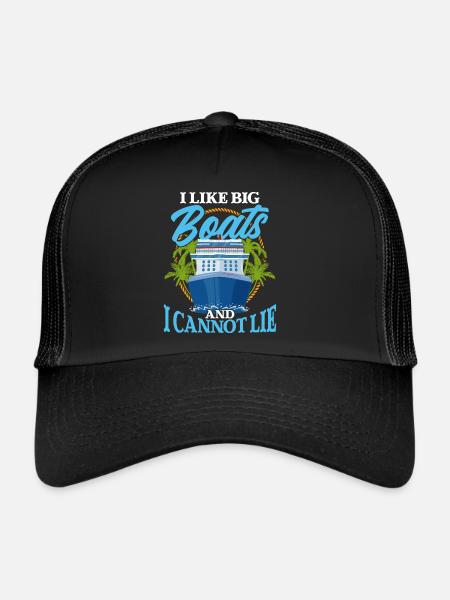 J’aime les gros bateaux et je ne peux pas mentir - - Casquette trucker  - noir/noir - Devant
