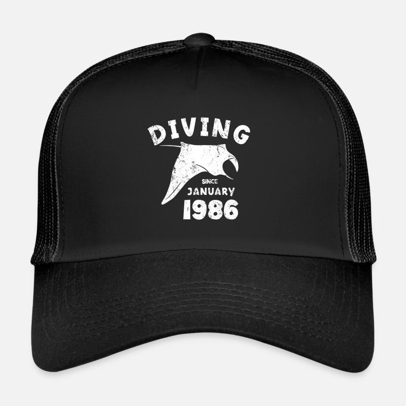 Anniversaire du plongeur - Plongée depuis janvier 1986 Casquette trucker 