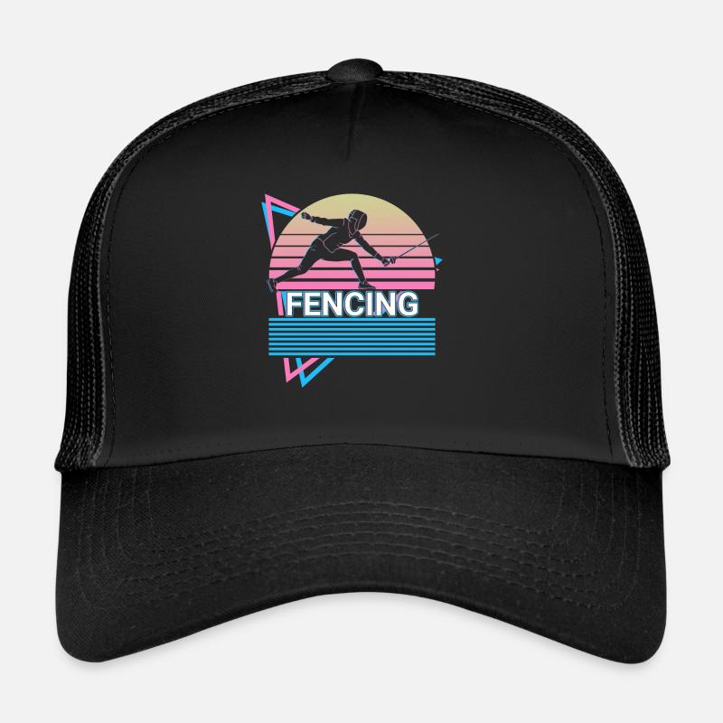 Fechten Fechter Retro - Trucker Cap - Schwarz/Schwarz