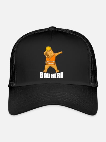 Bauherr Capybara - Trucker Cap - Schwarz/Schwarz