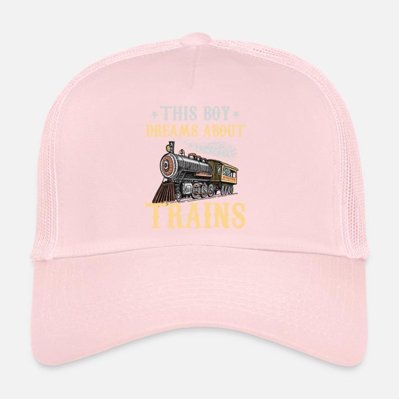 Train Saying Slogan - This Boy Dreams About Trains Trucker Cap