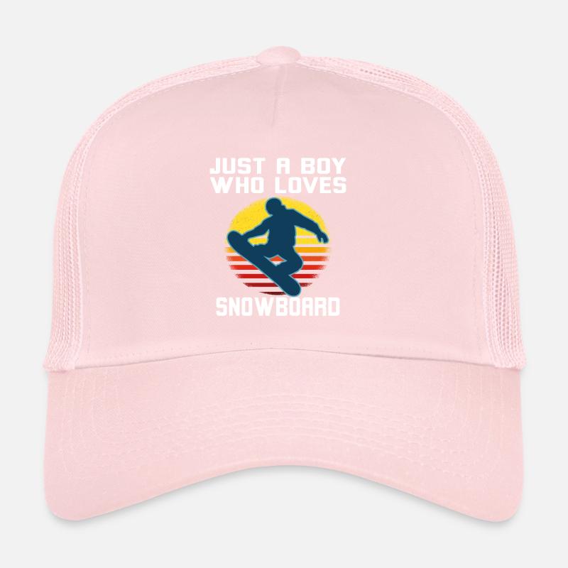 Just A Boy Who Loves Snowboard Trucker Cap