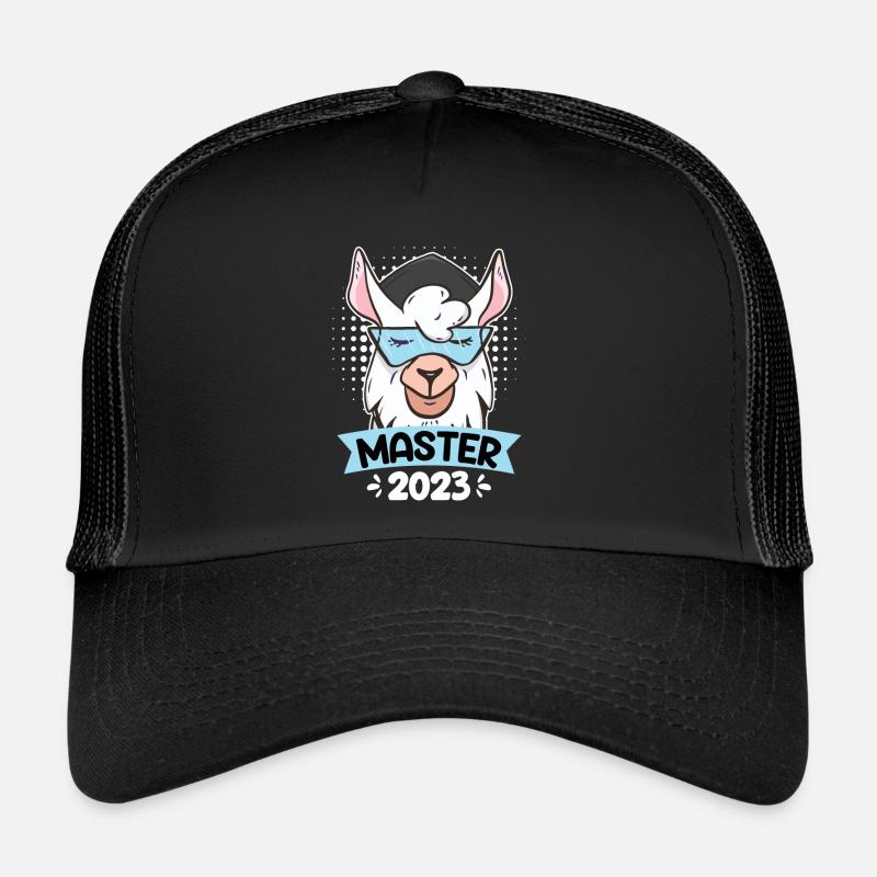 Alpaga avec Master Hat Master Degree 2023 - Casquette trucker  - noir/noir
