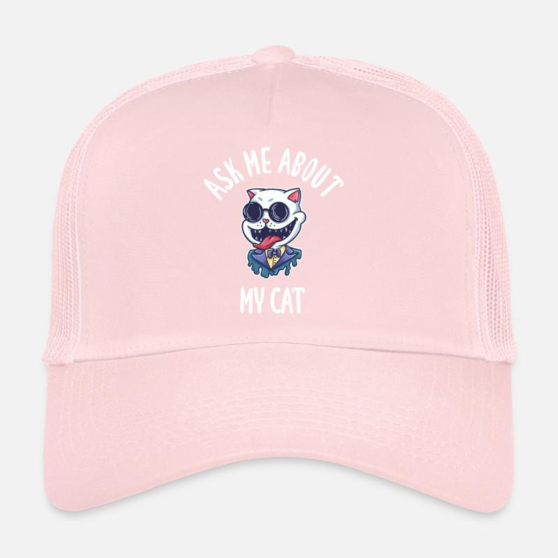 Ask Me About My Cat Trucker Cap