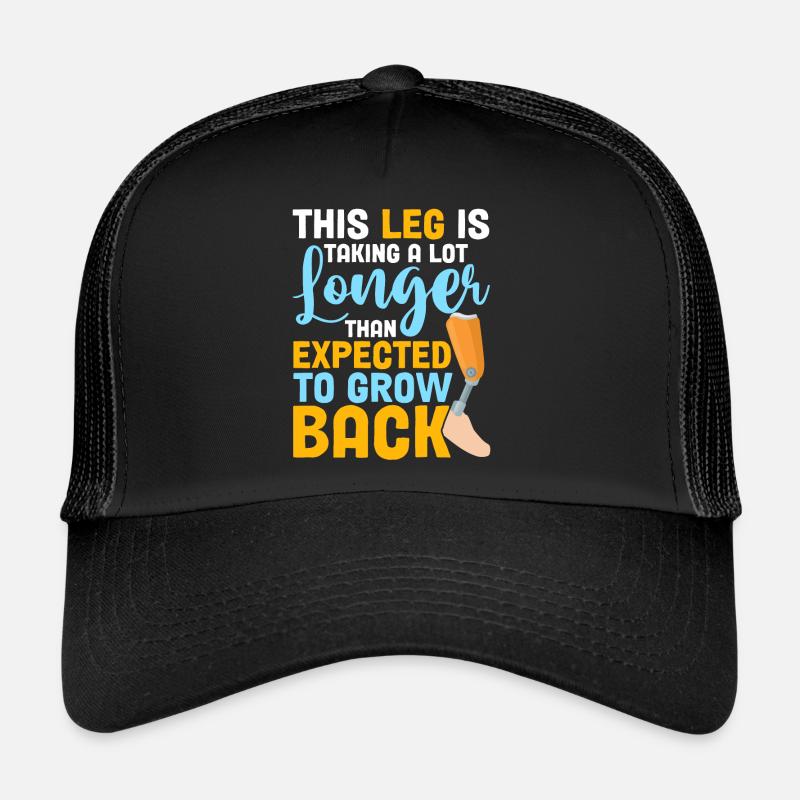 This leg speaks much longer - prosthetic leg - Trucker Cap - black/black
