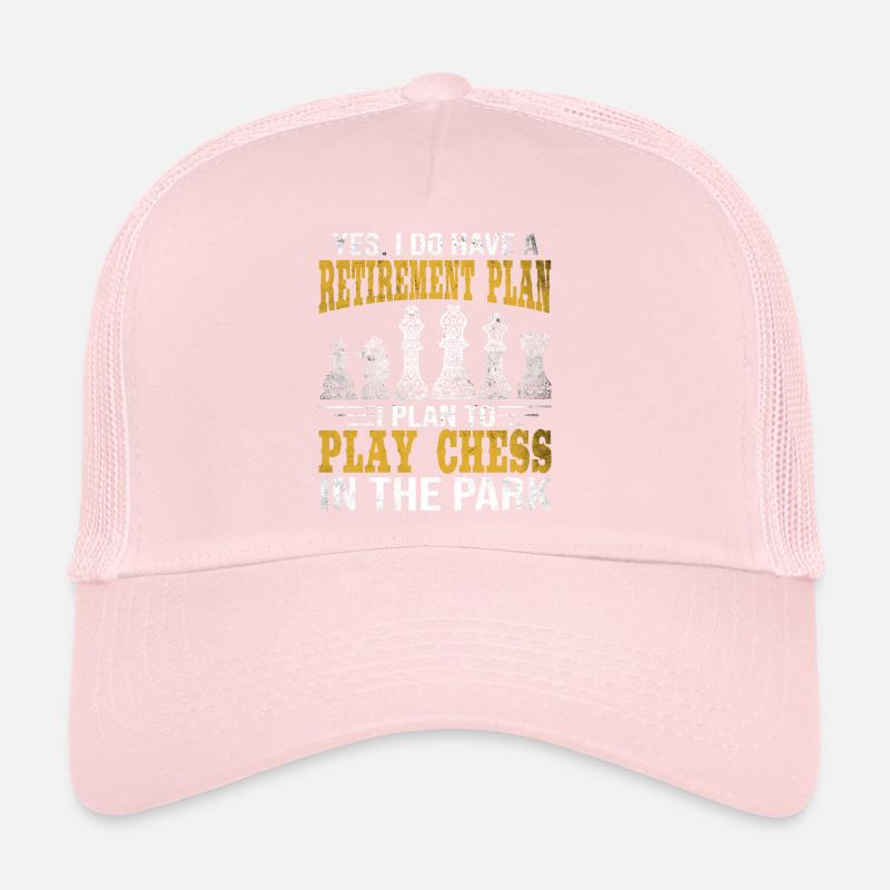 Plan de retraite Jouez aux échecs dans le parc Échecs Casquette trucker 