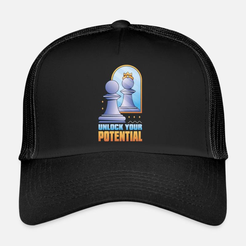 Unlock Your Potential Funny Chess Player Trucker Cap