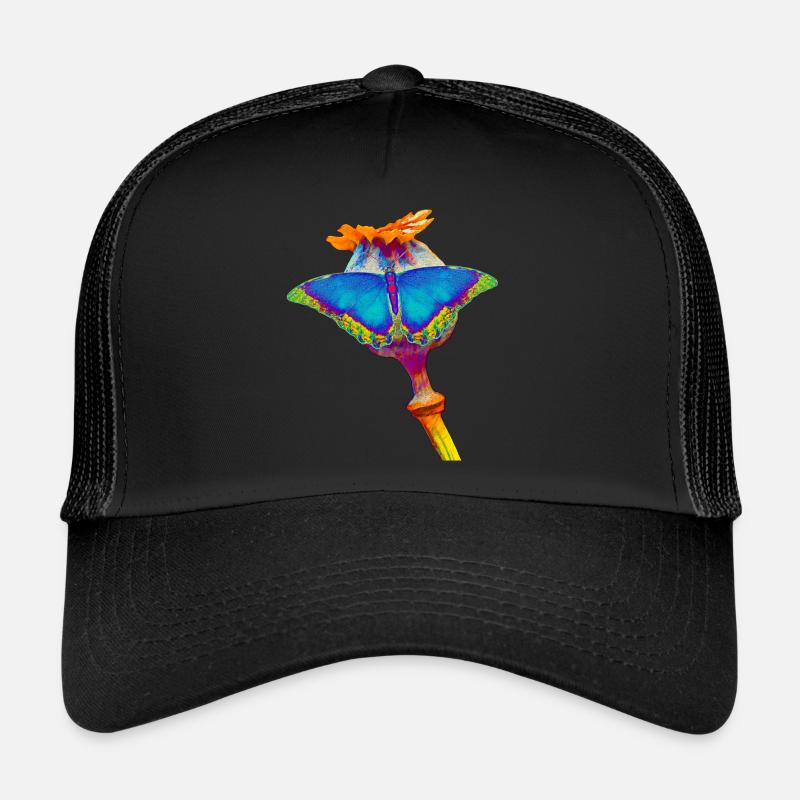 Butterfly on opium capsule Trucker Cap