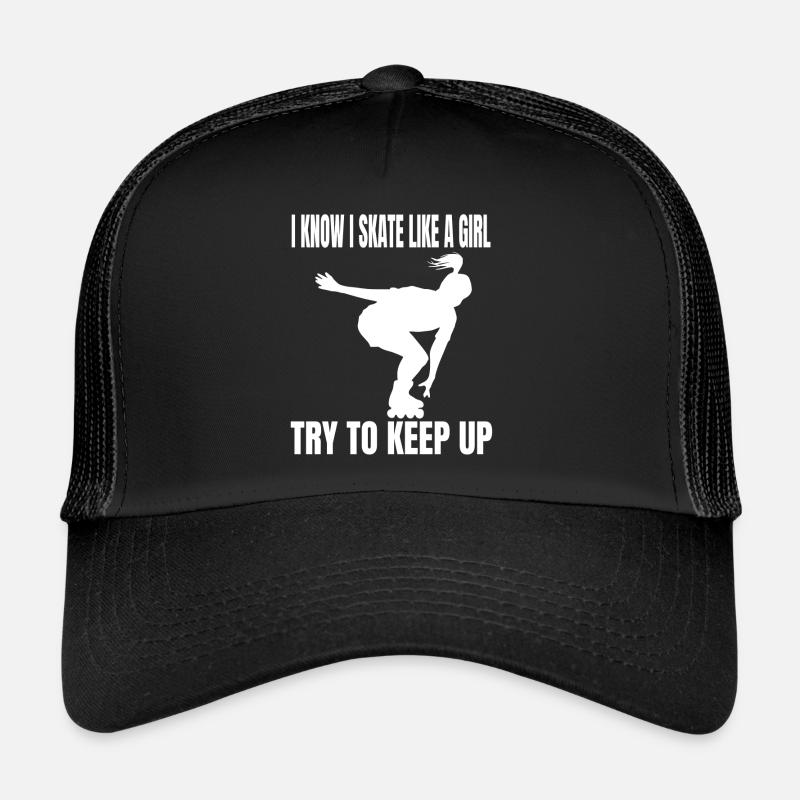 Roller Skate Girl Inline Skater Inline Skating Trucker Cap