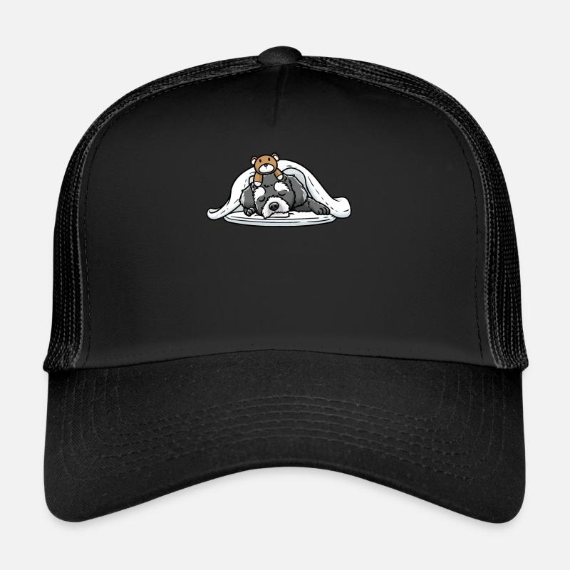 Schnoodle Hund Mit Kuscheltier Schlafen Schlummern Trucker Cap