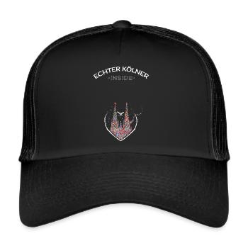 Cathédrale de Cologne Carnaval Confettis Bébé Enceinte Ventre - Casquette trucker  - noir/noir - Devant