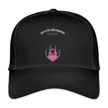 Cathédrale de Cologne Confettis Grossesse Babygirl Mama - Casquette trucker  - noir/noir - Devant