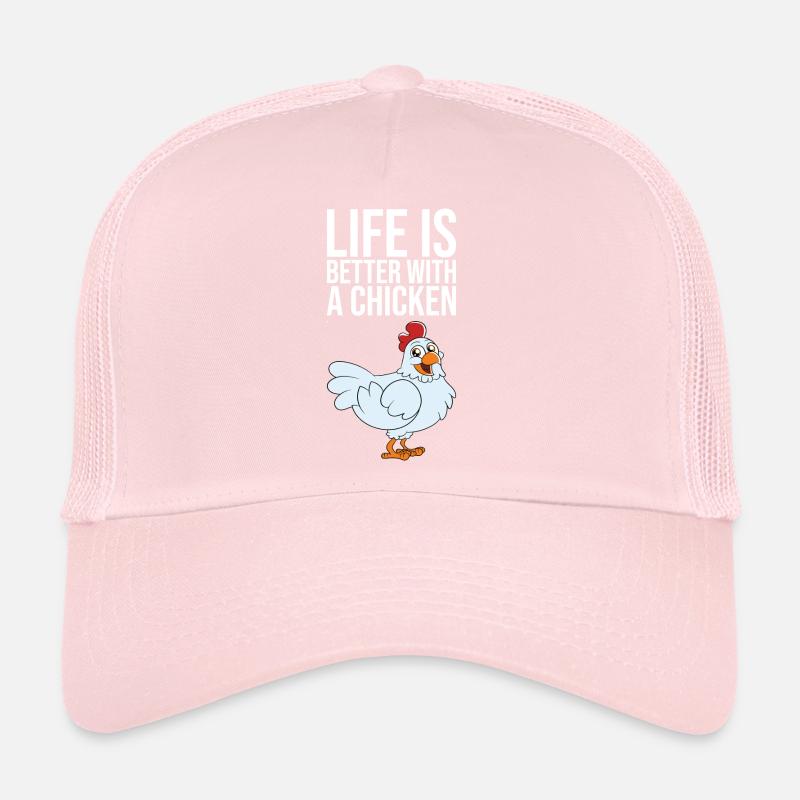 La vie est meilleure avec un poulet Casquette trucker 