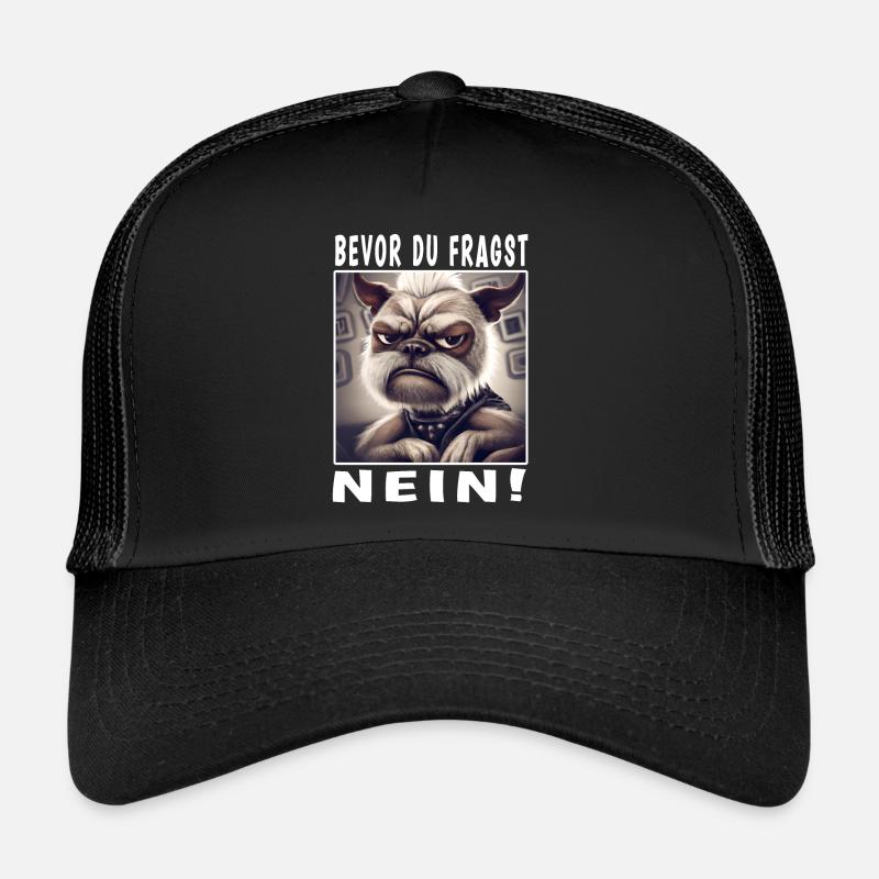 Bevor du fragst nein Katze - Trucker Cap - Schwarz/Schwarz