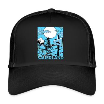 Sauerländer Sauerland Heimat Retro Vintage - Trucker Cap - Schwarz/Schwarz - Vorne