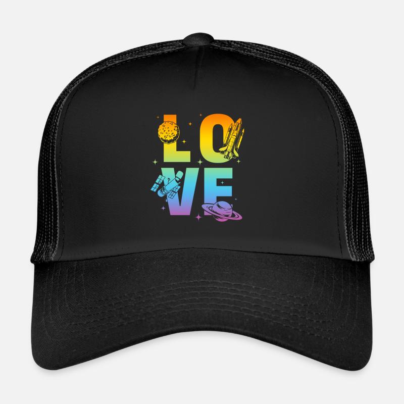 Love Aerospace Engineer Astronomy Aerospace Rocket - Trucker Cap - Schwarz/Schwarz