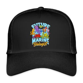 Biologie marine Biologiste marin Biologiste de biologie marine - Casquette trucker  - noir/noir - Devant