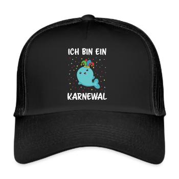 Karneval Fasnacht Konfetti Kostümersatz Karnewal - Trucker Cap - Schwarz/Schwarz - Vorne