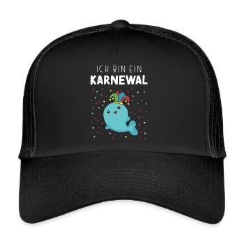 Karnewal Karneval Fasnacht Konfetti Kostümersatz - Trucker Cap - Schwarz/Schwarz - Vorne