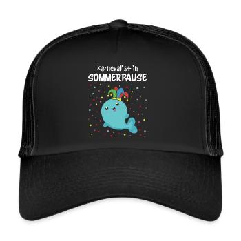 Karneval Konfetti Karnevalist Sommerferien Sommer - Trucker Cap - Schwarz/Schwarz - Vorne