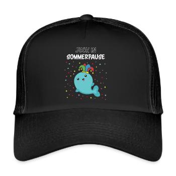 Karneval Konfetti Fasnacht Sommerferien Jecken - Trucker Cap - Schwarz/Schwarz - Vorne