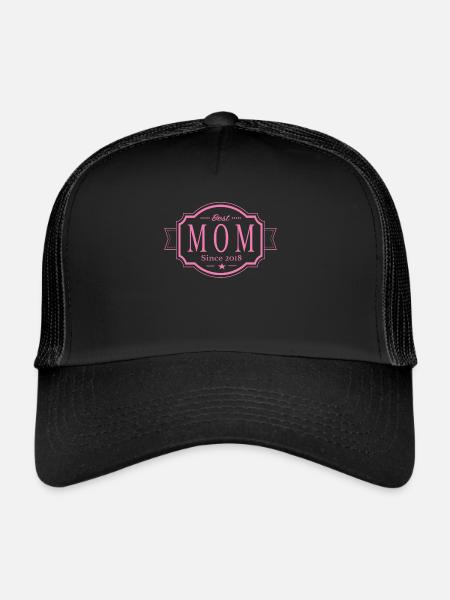 Best Mom since 2018 - Trucker Cap - black/black - Front