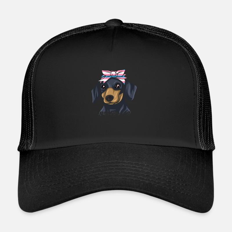 Dachshund Geschenk Dixie Wiener Doxie Dackel - Trucker Cap - Schwarz/Schwarz