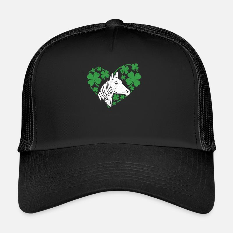 Kleeblatt Herz Pferd Klee St. Patricks Day Irish Trucker Cap
