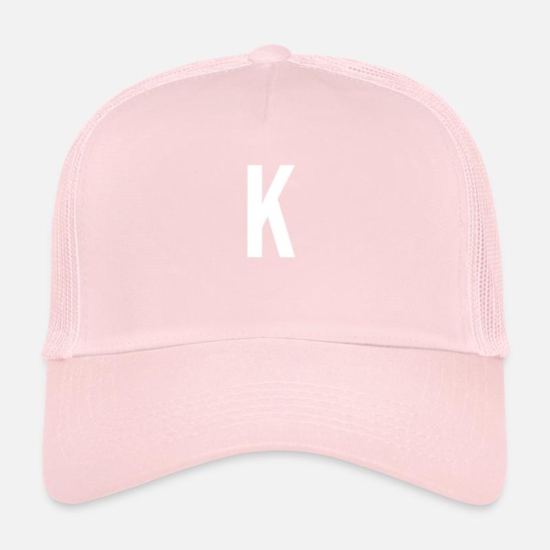 K Buchstabe Zahl Symbol Alphabet Initiale Trucker Cap