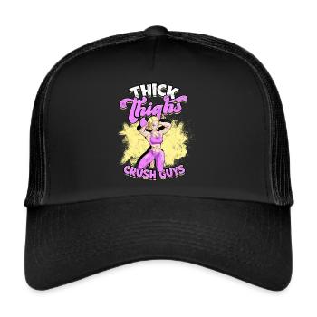 thick thick thighs thick thighs thighs - Trucker Cap - black/black - Front