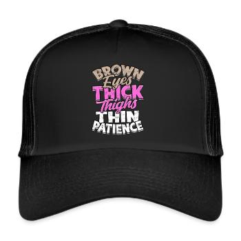 thick thick thighs thick thighs thighs - Trucker Cap - black/black - Front