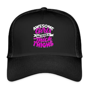 Dick Thick Thighs Thick Thighs Thighs - Trucker Cap - black/black - Front