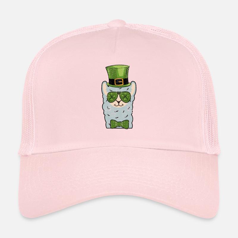 Leprechaun Llama Head Alpaca St Patrick's Day Animal Trucker Cap