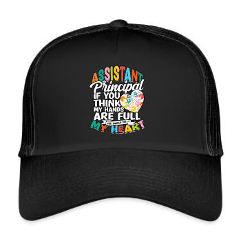 schulleiter stellvertretender schulleiter geschenk - Trucker Cap - Schwarz/Schwarz - Vorne